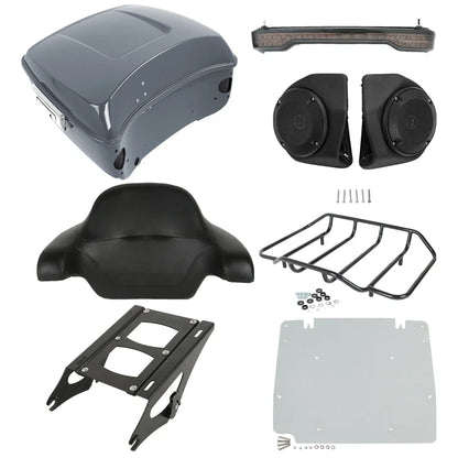 Trunk Light Speakers Mount Rack for Harley Touring (2014–2023) Gunship Gray