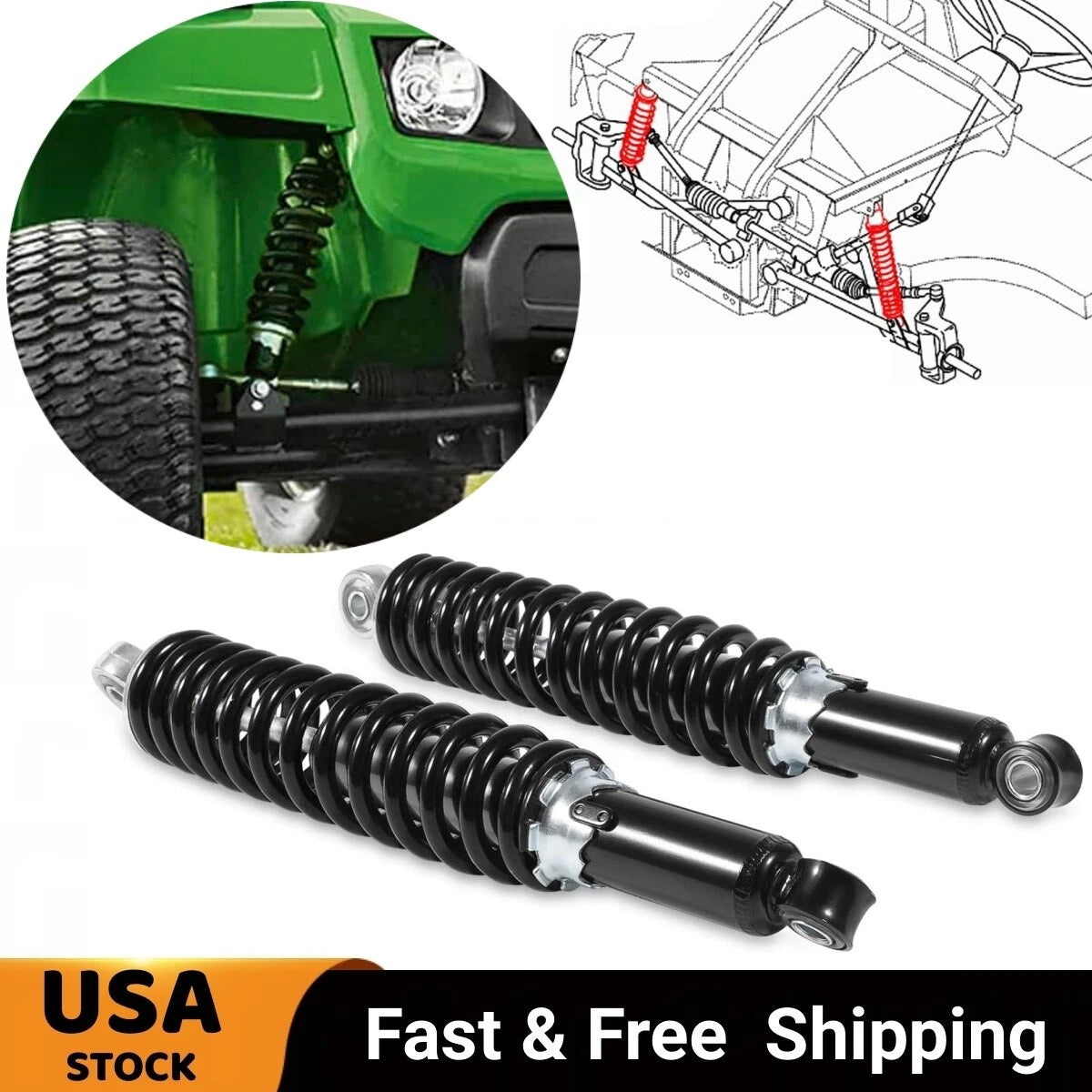 Front Left & Right Shocks Absorber for John Deere Gator TE TH TS TX