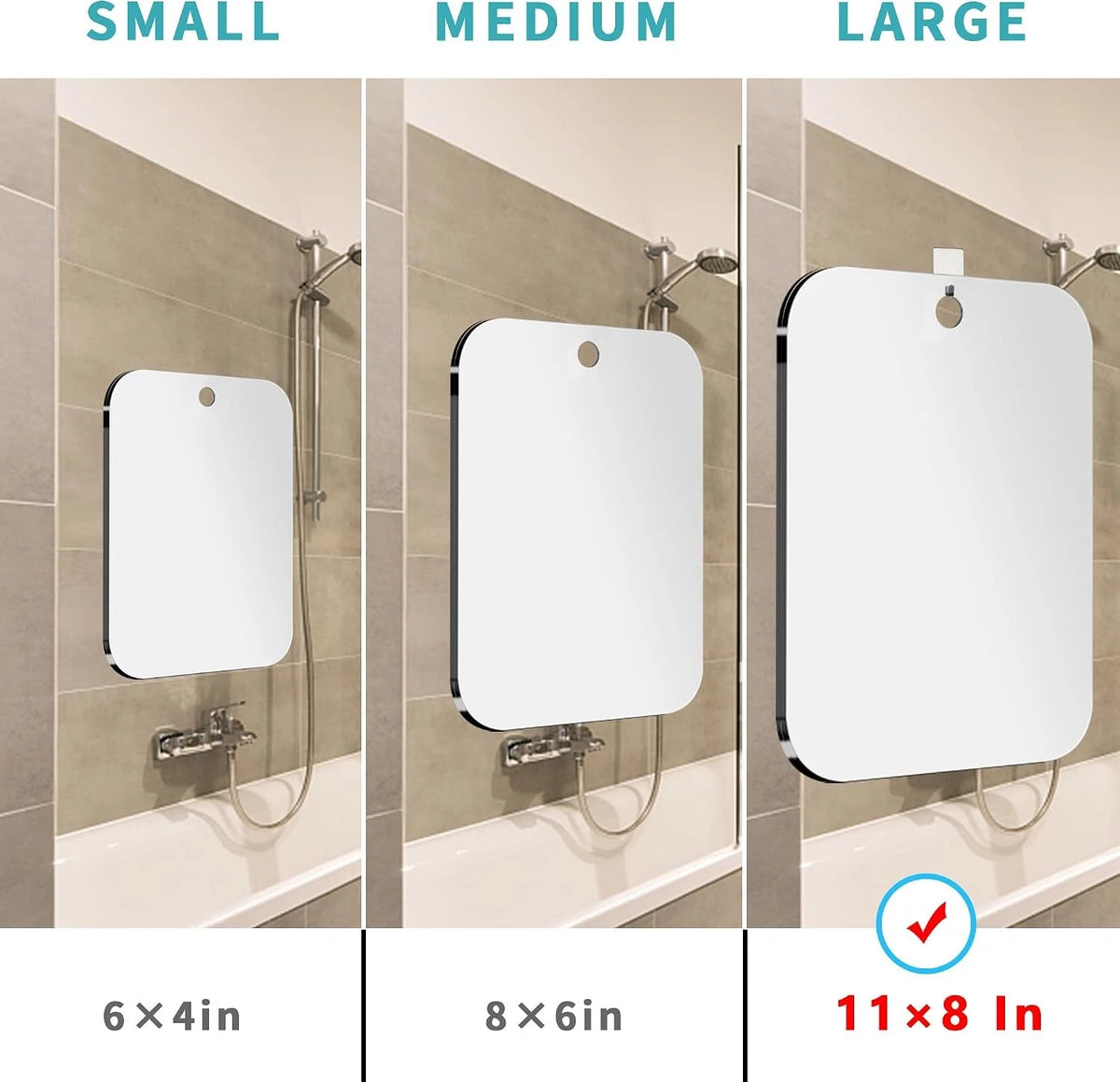 Fogless Shower Mirror for Shaving (8x6 Inch)