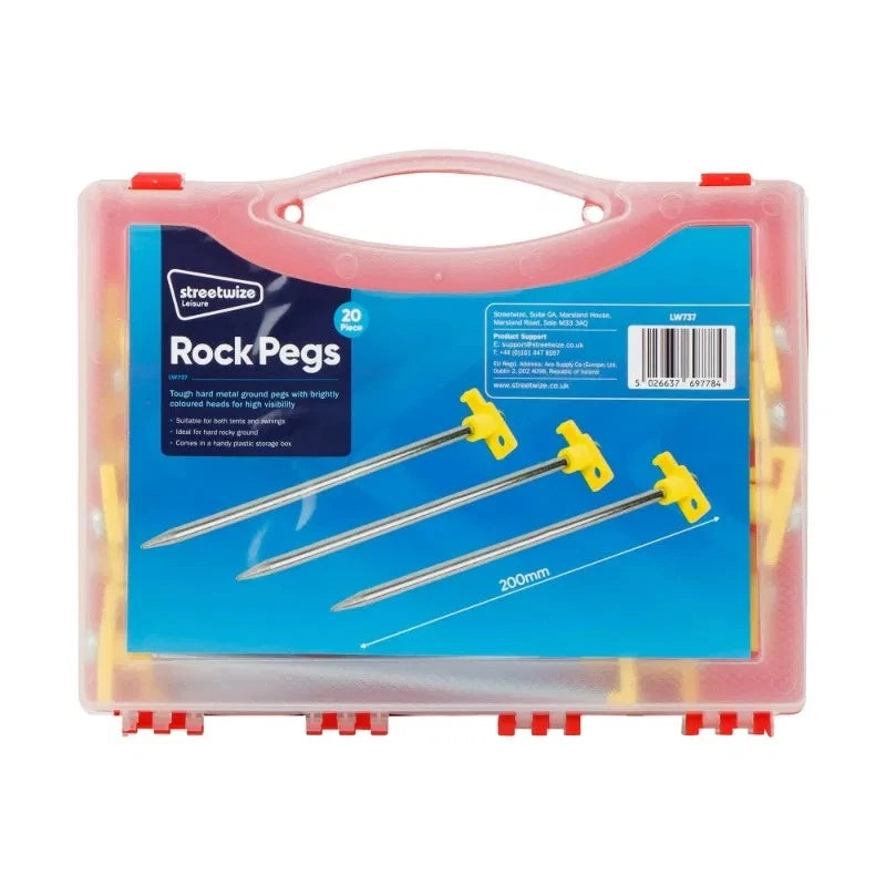 20pc Heavy Duty Tent Rock Peg Set for Awning Gazebo Caravan Motorhome
