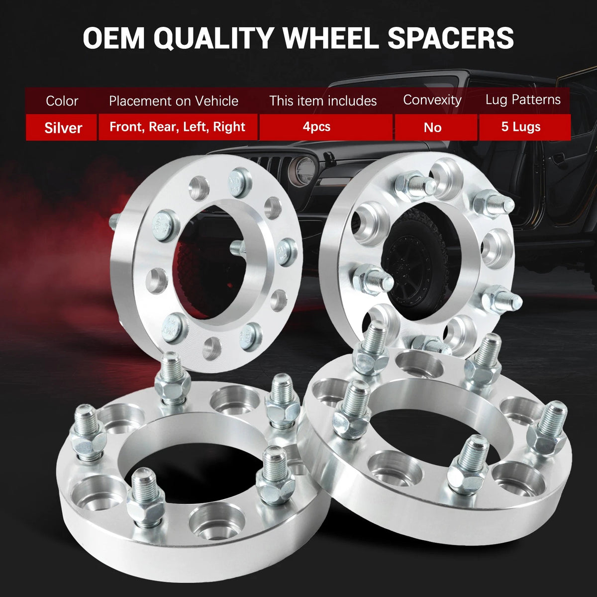 4PCS 1'' Wheel Spacers 5x4.5 for Ford Ranger Mustang Explorer Lincoln