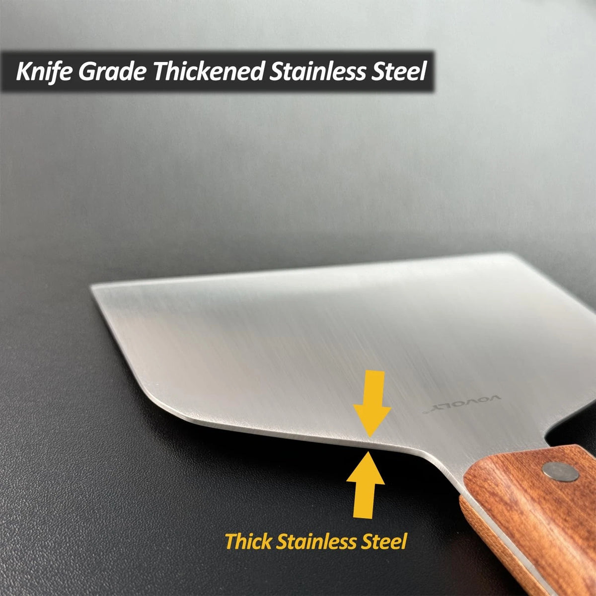 10.6" Griddle Scraper for Grill with Wooden Handle
