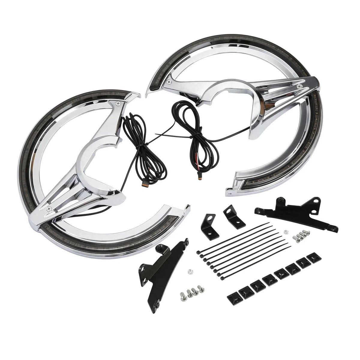 2X Brake Rotor Covers LED Light Smoke Lens for Honda Goldwing 1800 (2018–2025)