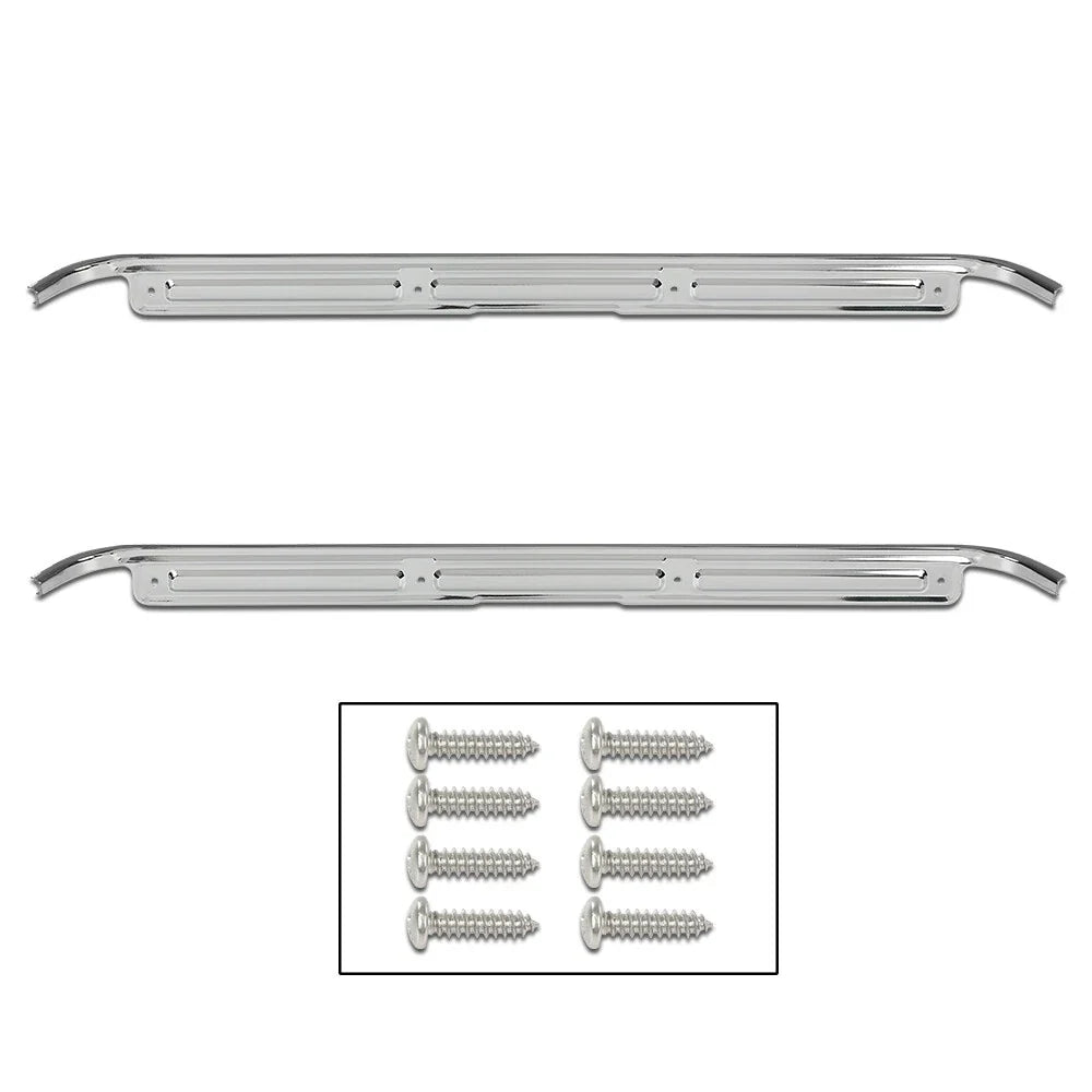 Pair Chrome Door Sill Plates for Chevrolet GMC Full Size Pickup (1967–1972)