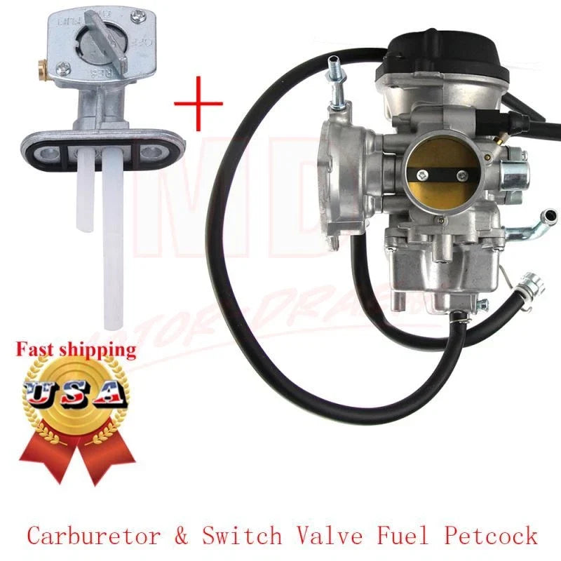 Carburetor with Fuel Valve Petcock for Suzuki LTZ400 LTZ 400 (2003–2007)