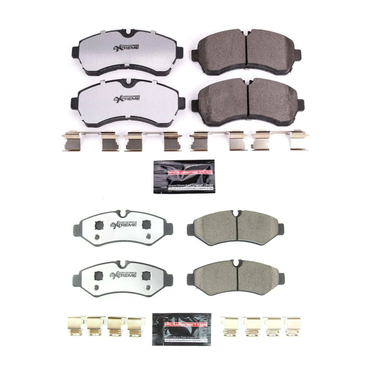 PowerStop Front & Rear Carbon-Fiber Ceramic Brake Pads Kit for Sprinter 1500 (2007–2018)