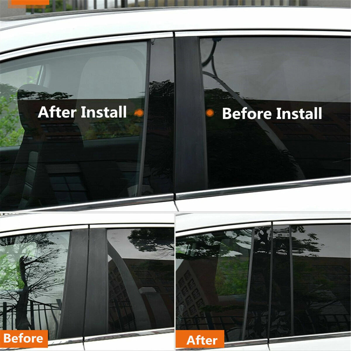 Glossy Black Door Trim Pillar Posts for Nissan Armada (2005–2015)