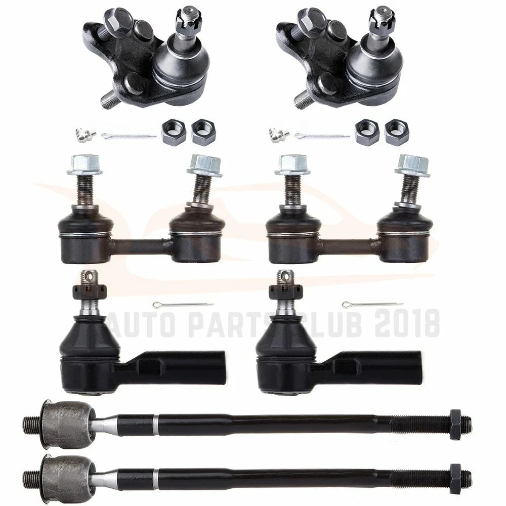 Set of 8 Inner Outer Tie Rods & Ball Joints for GEO Prizm & Toyota Corolla (1998–2002)