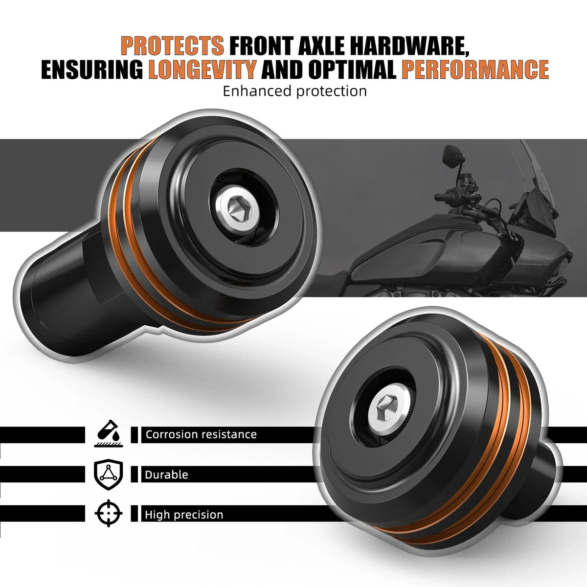 Set of 2 Anodized Front Axle Cap Nut Covers for Harley CVO Pan America (2024)