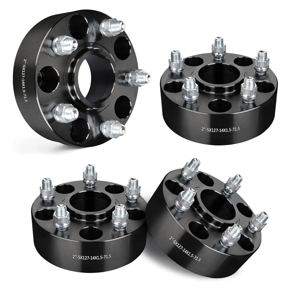 Set of 4 Hubcentric 2" Wheel Spacers 5x127 for Jeep Wrangler Grand Cherokee