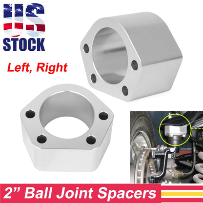 2 Inch Aluminium Ball Joint Spacers for Chevrolet Silverado GMC Sierra 1500 (2007–2018)