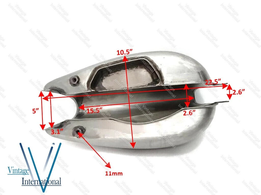 Raw Steel Fuel Gas Petrol Tank for Horex Regina Small Version