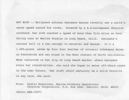 1968 Chrysler Outboard Motor Press Photo & Release 0096