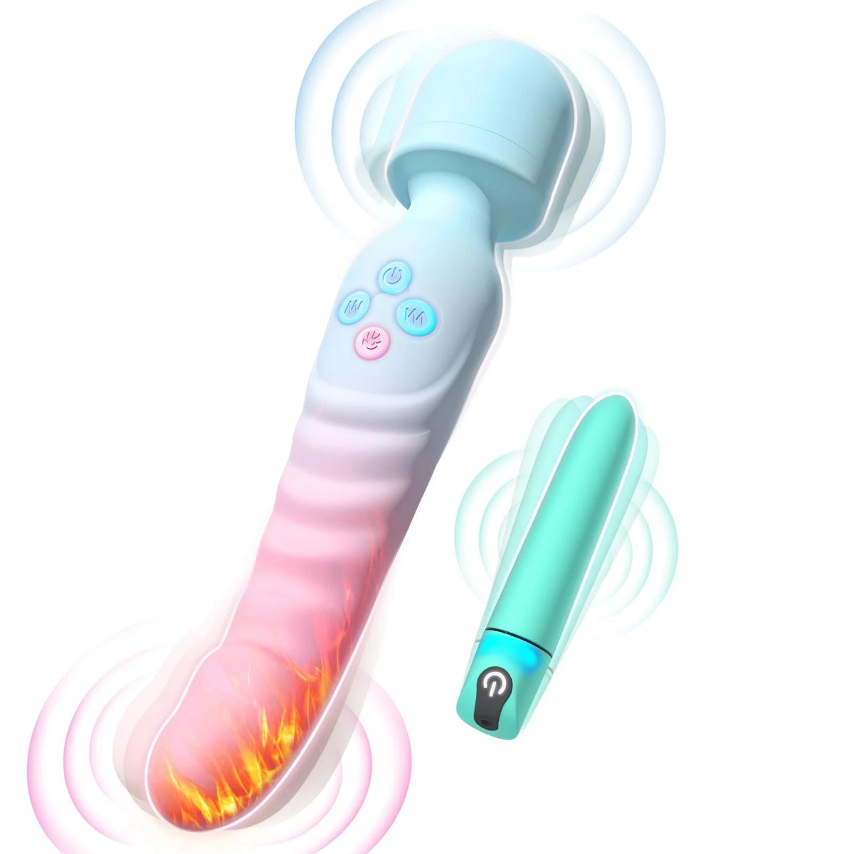 Set of 2 G Spot Vibrator Wand & Bullet Vibrator for Women