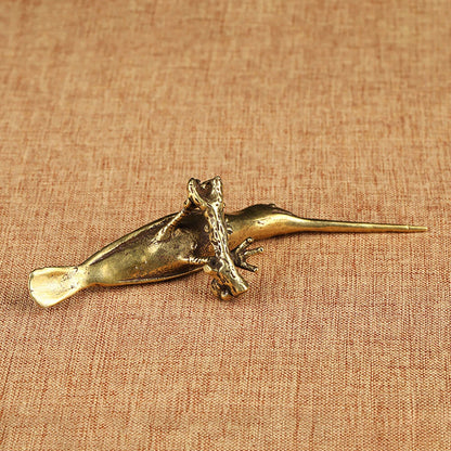 Small Solid Brass Bird Figurines Hummingbird Antique Statue Decor