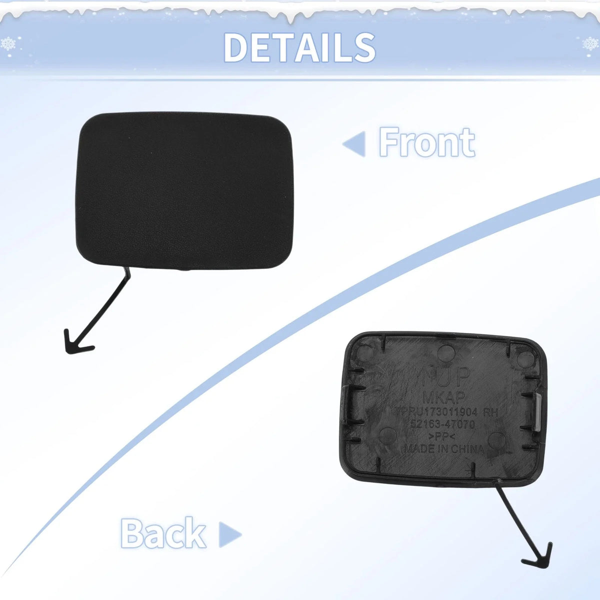 Tow Hook Cover Cap for Toyota Prius Prime (2017–2021) No. 5216447060