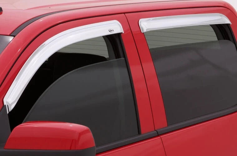 AVS Chrome Rain Guards for Silverado & GMC Sierra Crew Cab (2019–2025) 684804