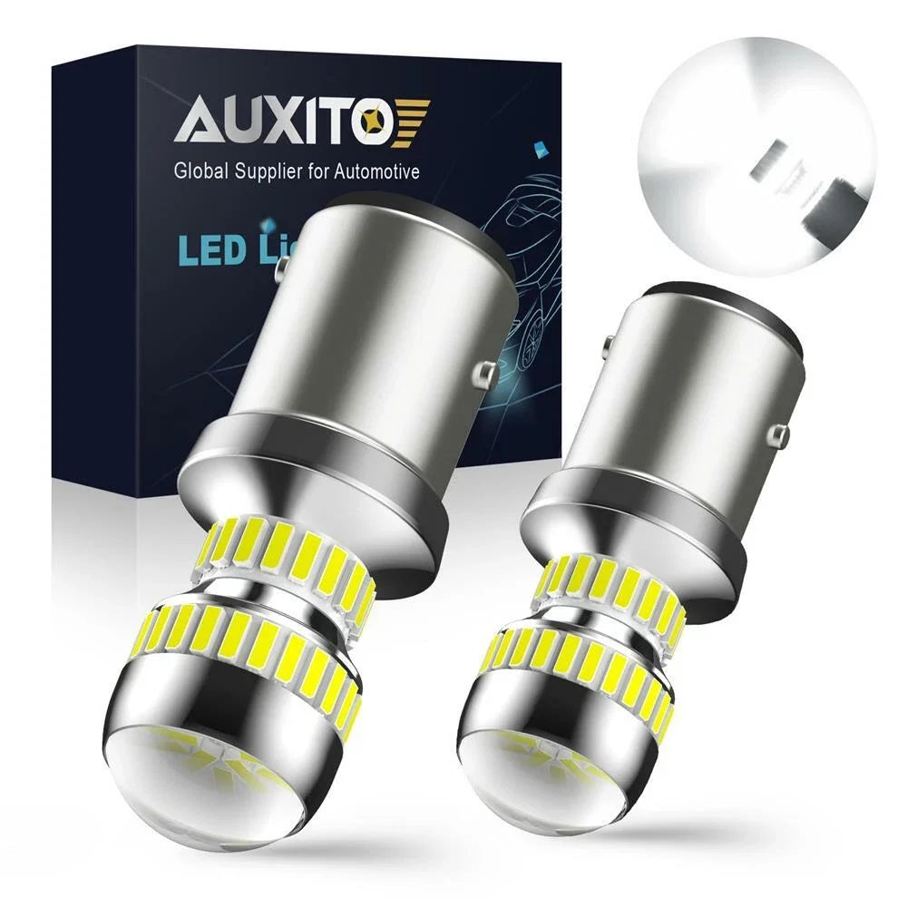 Set of 2 LED Front Turn Signal Parking Light Bulbs for Bay15D Vehicles