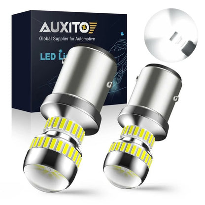 Set of 2 LED Front Turn Signal Parking Light Bulbs for Bay15D Vehicles