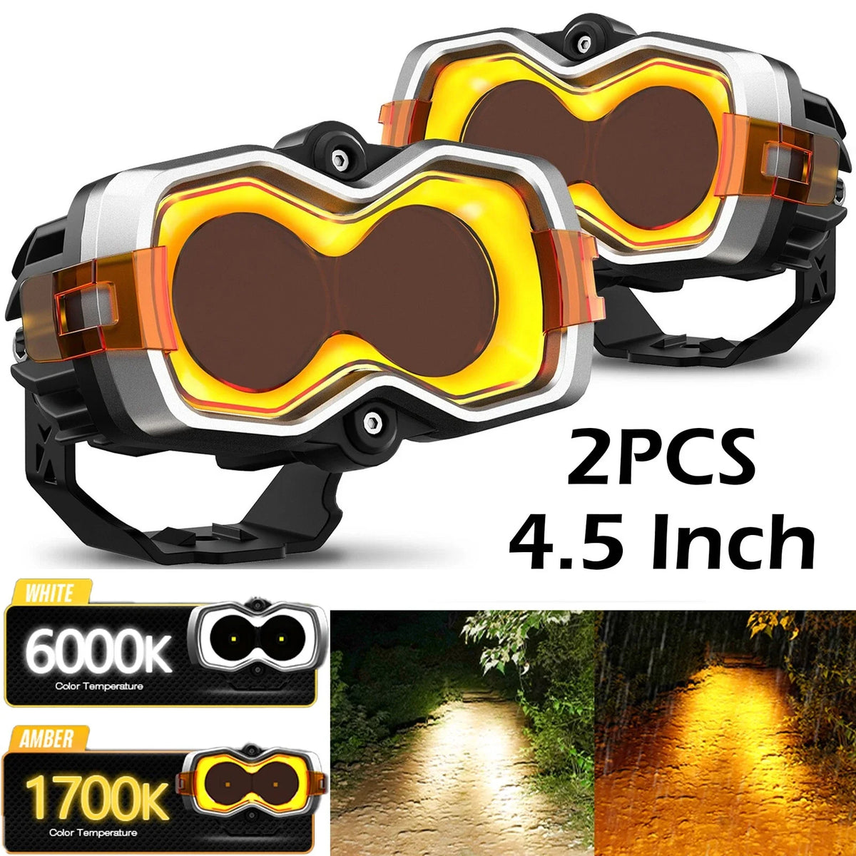 2X 4.5" LED Work Light Bar for Truck SUV ATV (Offroad)