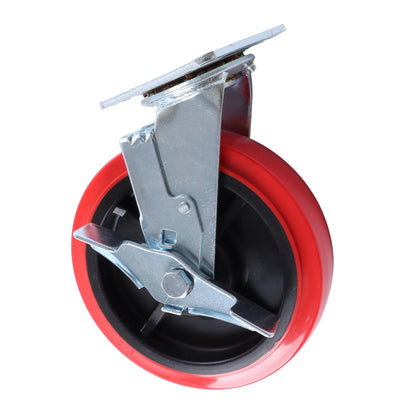 8" Heavy Duty Industrial Casters with Side Brake (1500lbs Capacity)