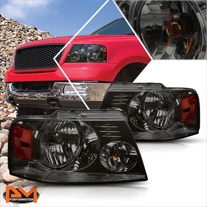 Smoked Headlight & Amber Corner Lamps for Ford F150 (2004–2008)