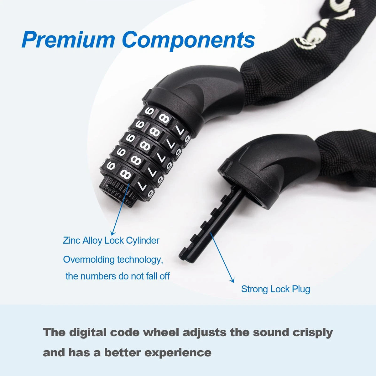 5-Digit Resettable Combination Bike Chain Lock for Monotre (2023–2023)