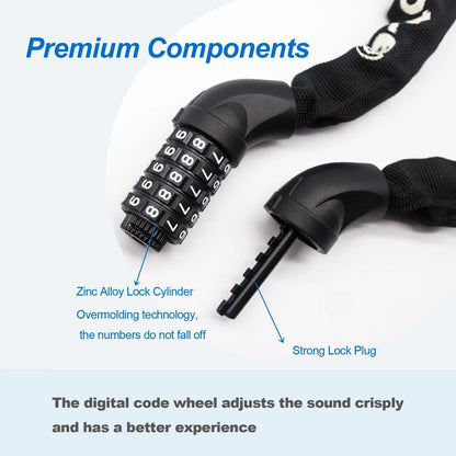 5-Digit Resettable Combination Bike Chain Lock for Monotre (2023–2023)