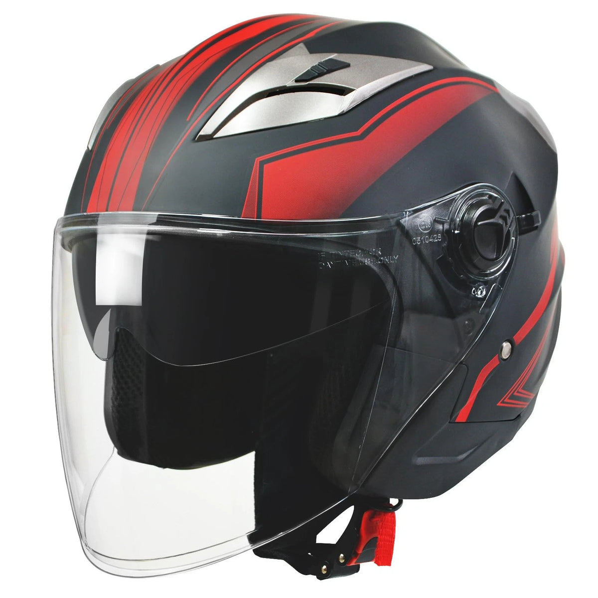 OpenFace Motorcycle Helmet with Double Visor for Men and Women (DOT Approved)