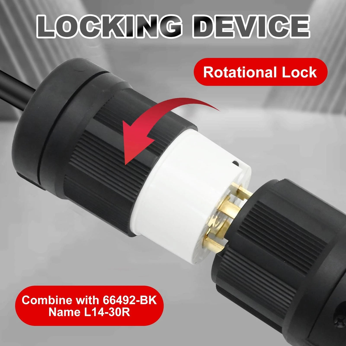 30 Amp 125/250V 4 Prong Generator Twist Plug for Saihisday L14-30R