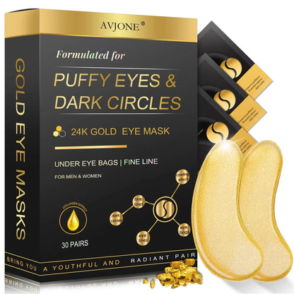 30 Pairs of 24K Gold Under Eye Patches for Collagen Treatment