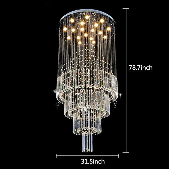 18-Light Crystal Chandelier Ceiling Light for Luxury Modern Decor