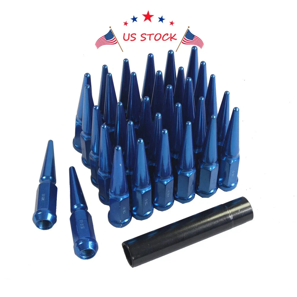 32 pcs Blue Spike Lug Nuts for Ford F250 F350 Dodge Ram 2500 3500