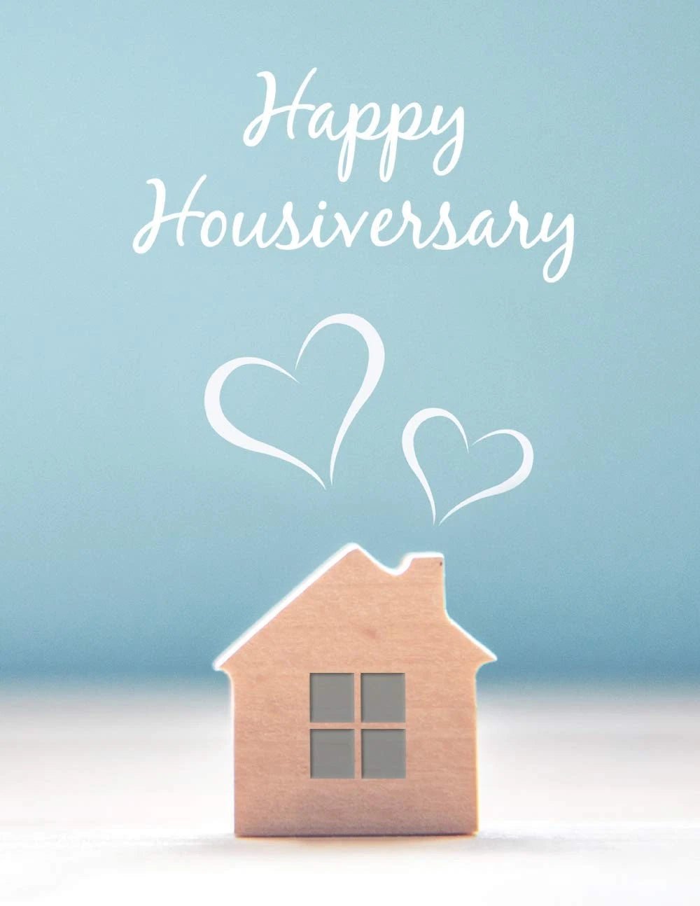 Pack of 25 Mediz Notecards for Real Estate Agents - Happy Housiversary Blue