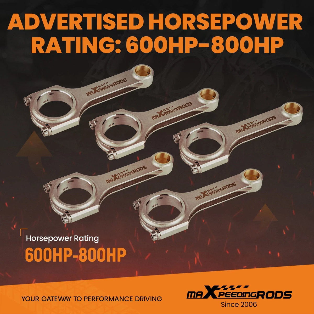 144mm Connecting Rods for Audi RS2 2.2L (1994–1995) - 3/8" Bolt