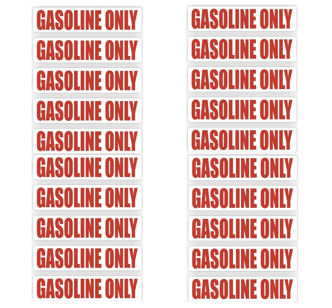 Gasoline Only Fuel Decals for Gas Can Stickers (Vinyl)
