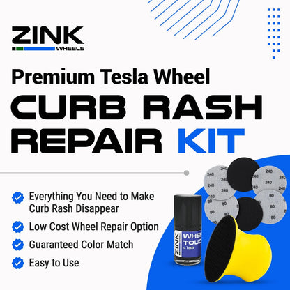 20" Black Induction Wheel Curb Rash Repair for Tesla (Pack of 1)