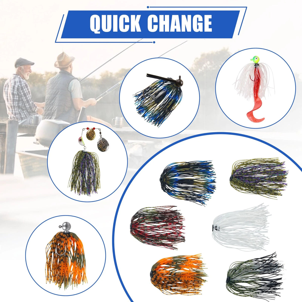 12X Spinnerbait Skirts for Bass Fishing Jigs - Multicolor Replacement