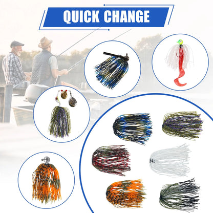 12X Spinnerbait Skirts for Bass Fishing Jigs - Multicolor Replacement