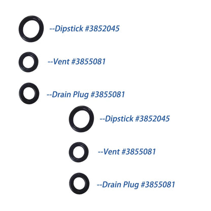 2X Gearlube Orings for Volvo Penta Duoprop (3852045, 3855081)