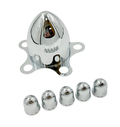 Wheel Hub Caps Chrome Spider Bullet Front Pair for Ford F-150 (2004–2020)