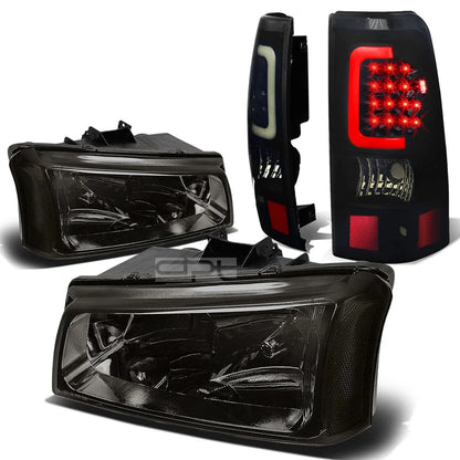 Smoked Clear Signal Headlight + Black Tinted 3D LED Tail Light for Silverado (2003–2007)