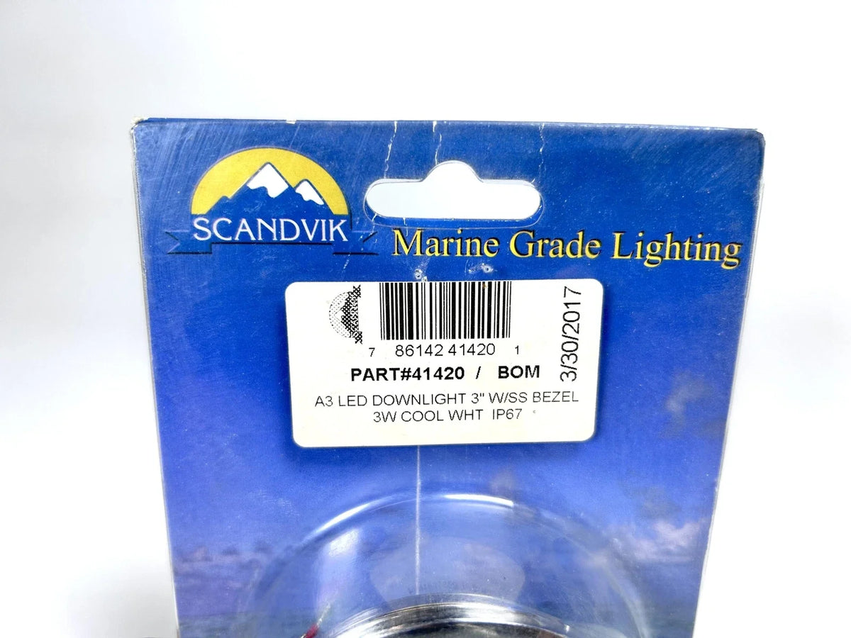 A3 LED Downlight 3'' for Scandvik 41420 (Cool White, Stainless Steel Bezel)