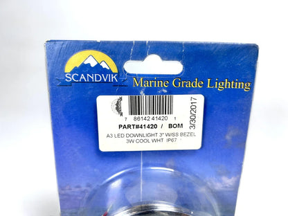 A3 LED Downlight 3'' for Scandvik 41420 (Cool White, Stainless Steel Bezel)