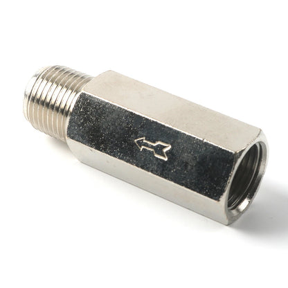 2X 3/8" Female to 3/8" Male NPT Check Valve, Nickel Plated Brass