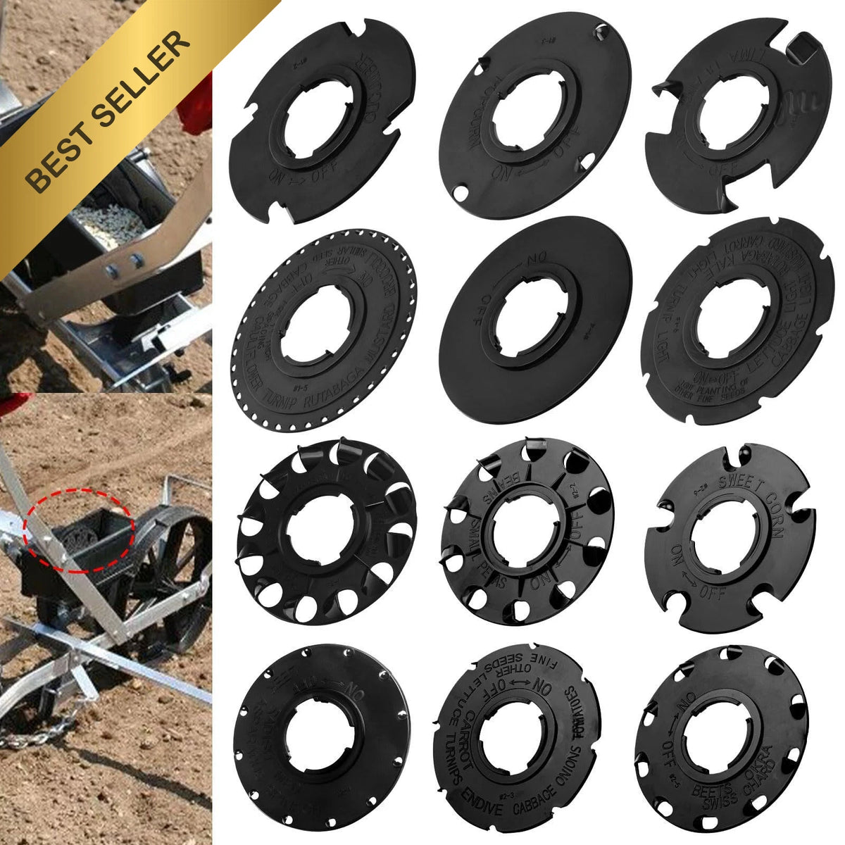 Set of 12 Seed Plates for EarthWay 10001 1001-B Garden Seeder