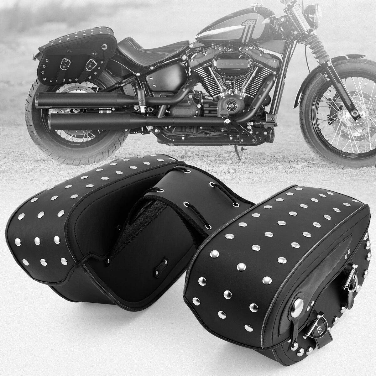 2X Side Saddle Bags for Harley Fatboy Heritage Softail Classic