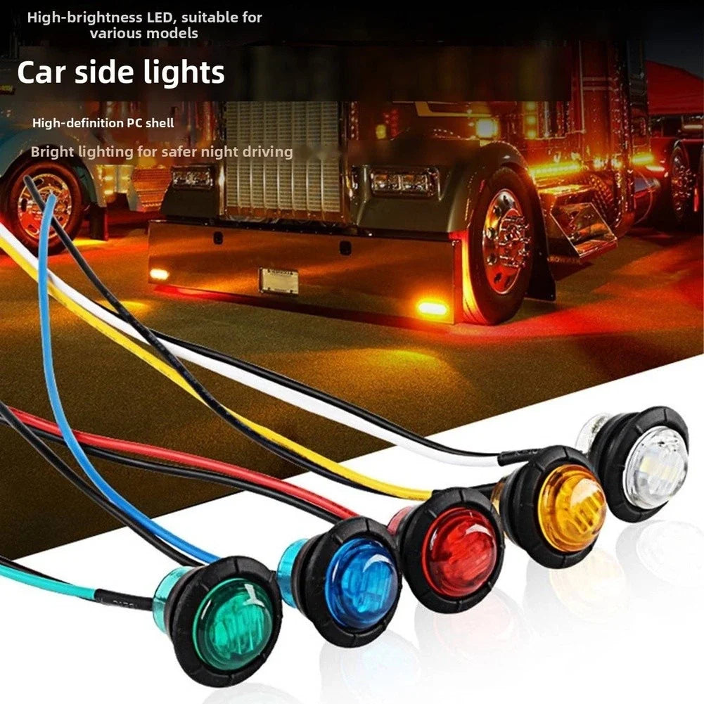 2X 24V LED Side Marker Lights for Trucks Waterproof Multi Color Options