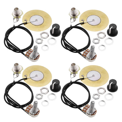 4PC 50MM Guitar Pickup Piezo Transducer with 6.35MM Output