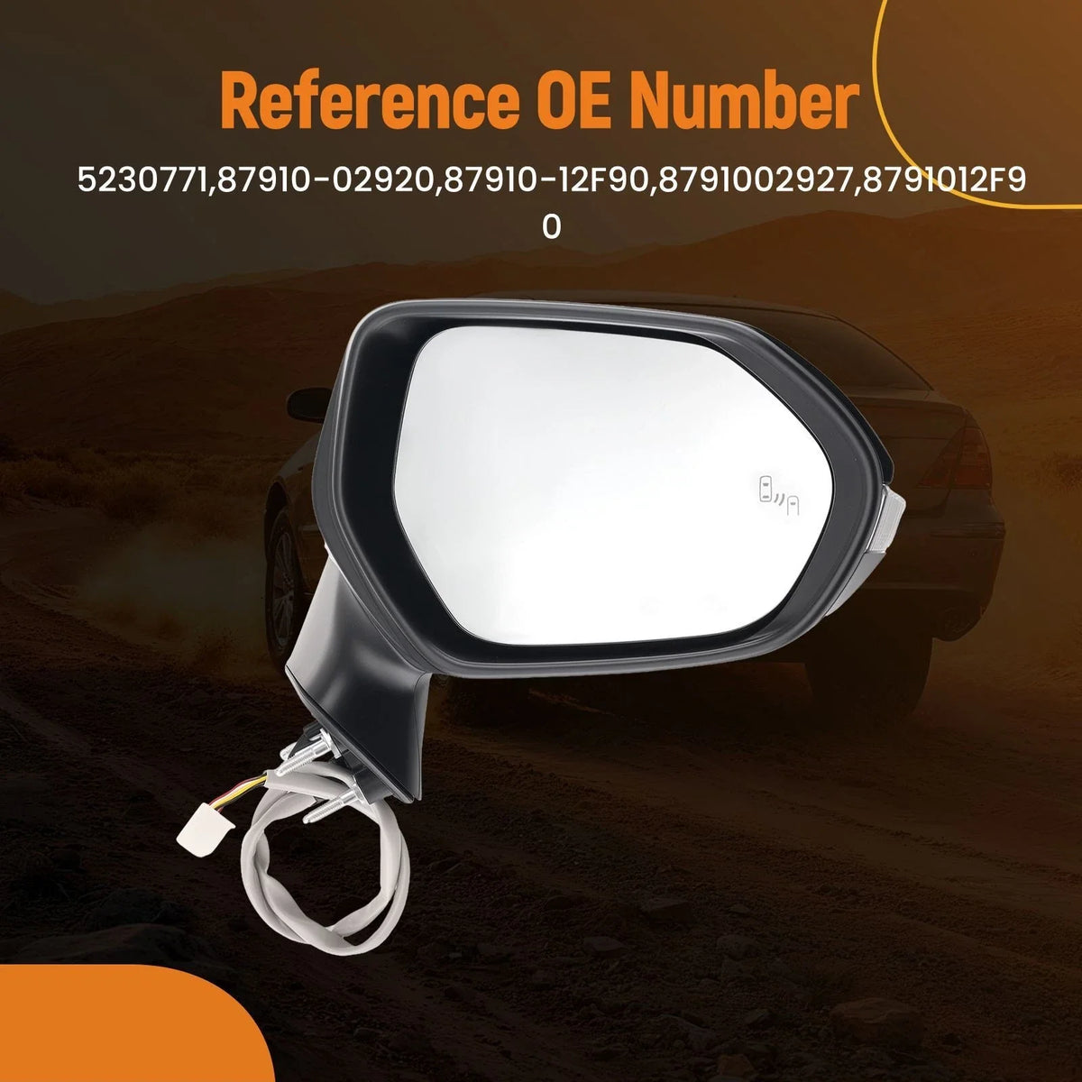 Passenger Side Mirror for Toyota Corolla (2019–2022) Turn Signal Heated
